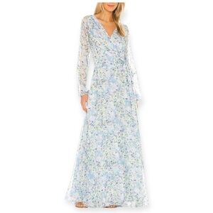 NWT Eywasouls Malibu | Lara Long Sleeve Dress., blue‎ floral, Size M/L